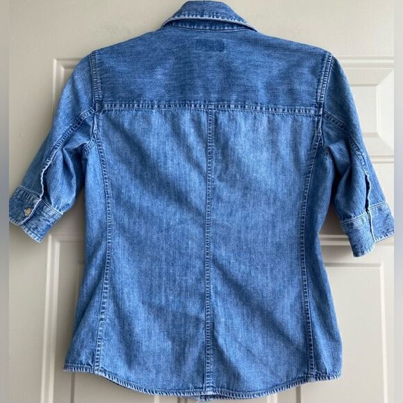 Ann Taylor Jeans Women's Shirt with Accent on Waist Blue Size XS - Picture 3 of 10